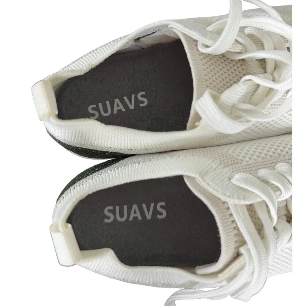 Suavs The 247 Sneaker White Colorblock Women’s 9.5 Casual Comfort Lace-Up Knit